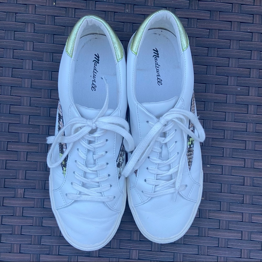 SIDEWALK LOW-TOP SNEAKERS SNAKE METALLIC LEATHER - Picture 3 of 13